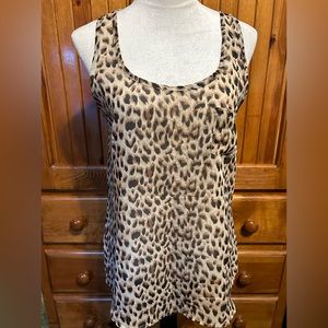 Sheer lightweight, leopard print blouse, size medium